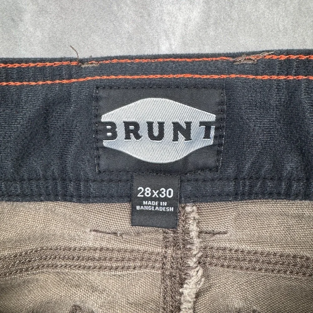 Brunt The Martin Pants Mens 28x30 Brown Double Knee Work Outdoor Utility Faded
